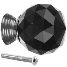 Crystal furniture knob - black