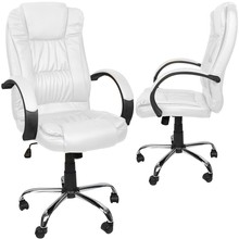 Office chair, eco-leather - white, Malatec 23240