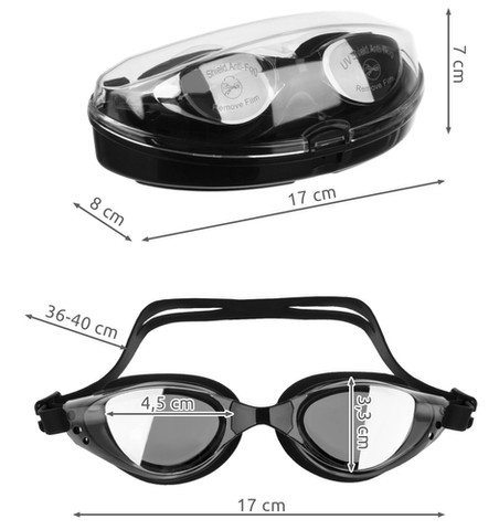 Plaukimo akiniai + priedai